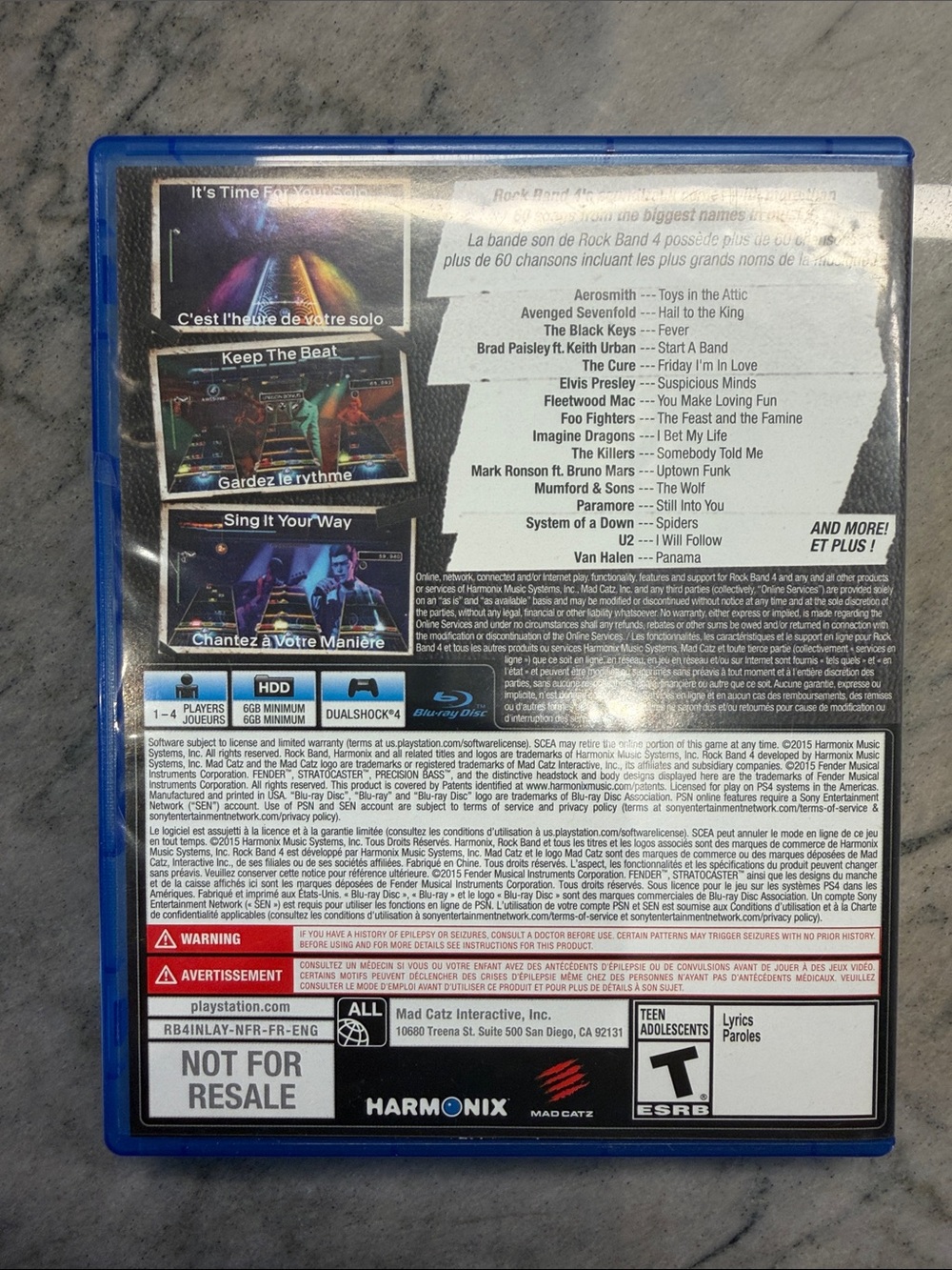 Sony PS4 Rock Band 4 Video Game - Blue Case - Picture 4 of 4